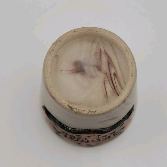 GEORGIA Ceramic Shot Glass Marble Look Copper Plate Est 1788 Collectible Barware - Picture 4 of 9